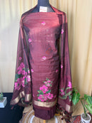 Linen Cotton Floral Print Suit Set with Dupatta – Elegant Festive Wear