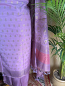Lavender Glow Banarasi Silk Suit with Soft Zari Dupatta
