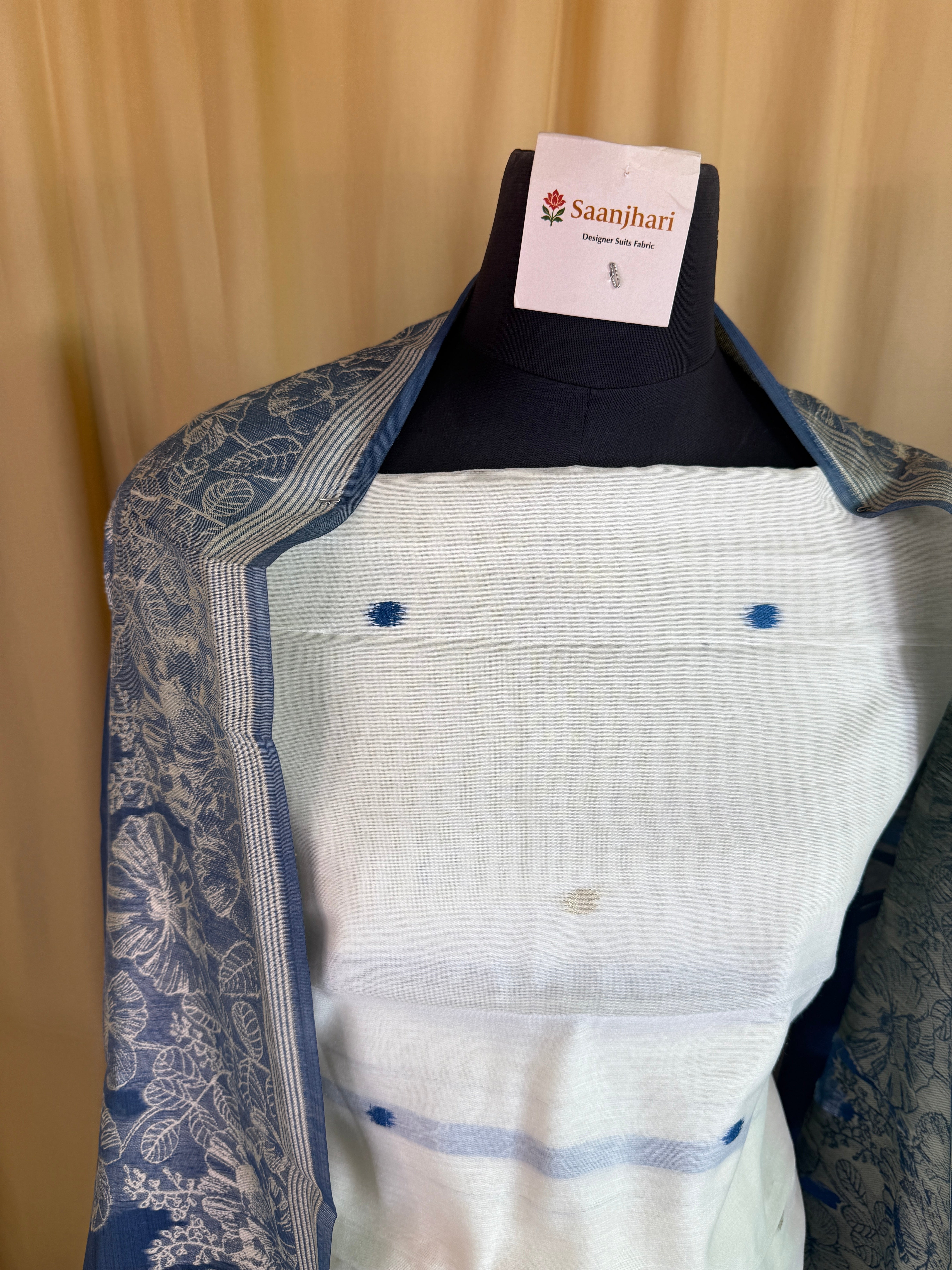 Linen Cotton Jamdani Suit with Handcrafted Jamdani Dupatta