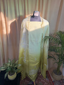Yellow Linen Cotton Suit with Soft Thread Work