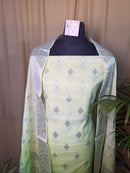 Soft Pastel Banarasi Silk Suit with Zari Woven Dupatta