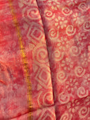 Pure Chanderi Silk Unstitched Suit Set – Soft Batik Print Fabric for Ethnic Occasions