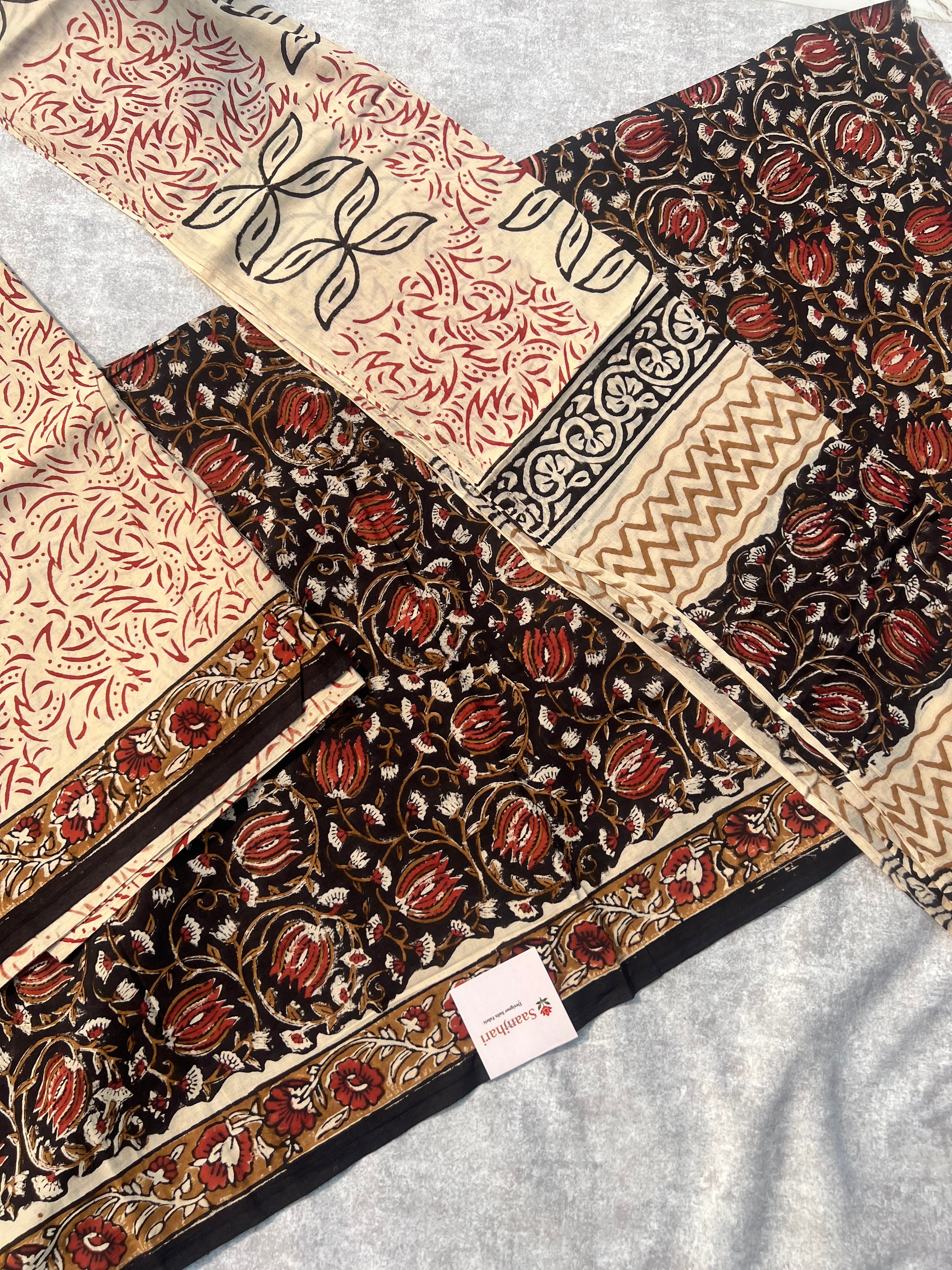 Natural Dyed Cotton Printed Suit Material – Handcrafted Unstitched Set for Women