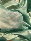 Mint Green 3-Piece Ensemble with Zari Border Dupatta
