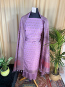 Lavender Glow Banarasi Silk Suit with Soft Zari Dupatta